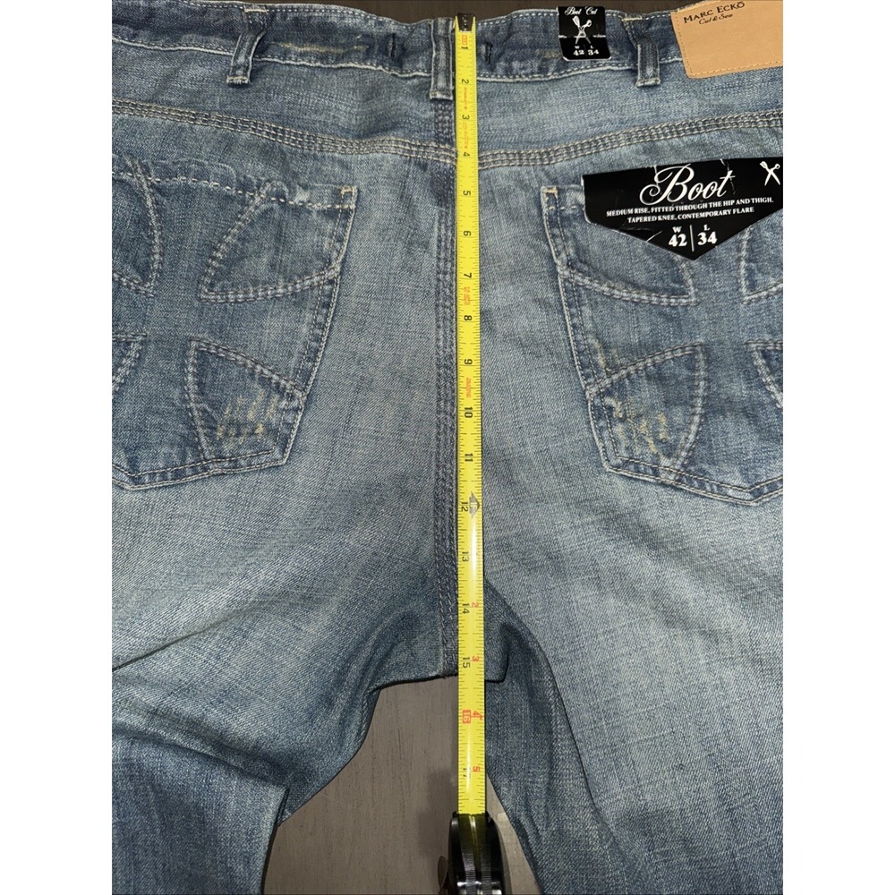 Marc Ecko Cut and Sew Boot Cut Jeans Mens Size 42x34 Blue Denim Mid Rise NWT - Picture 16 of 16